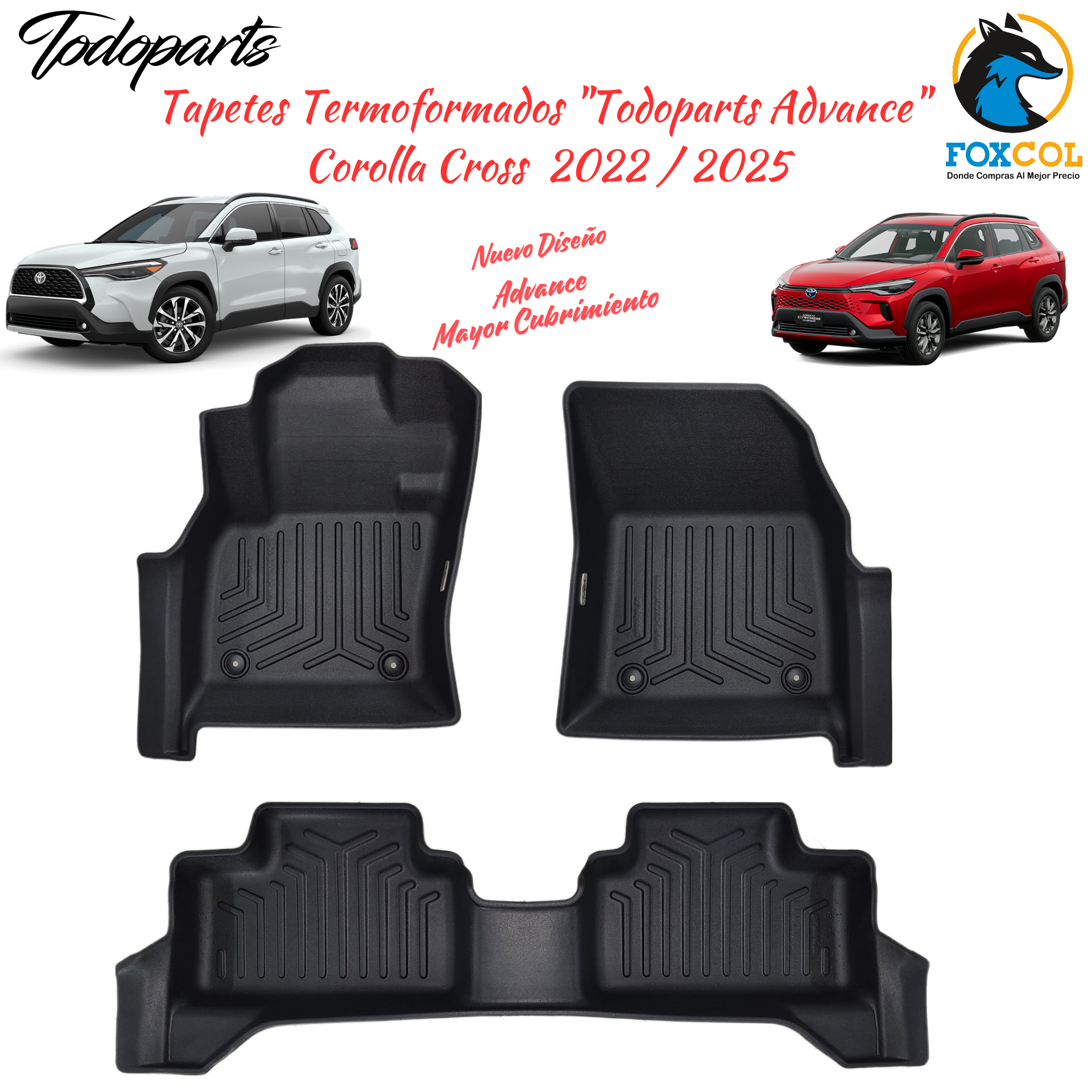 Tapetes Termoformados Todoparts Advance Toyota Corolla Cross 2022 A 2025