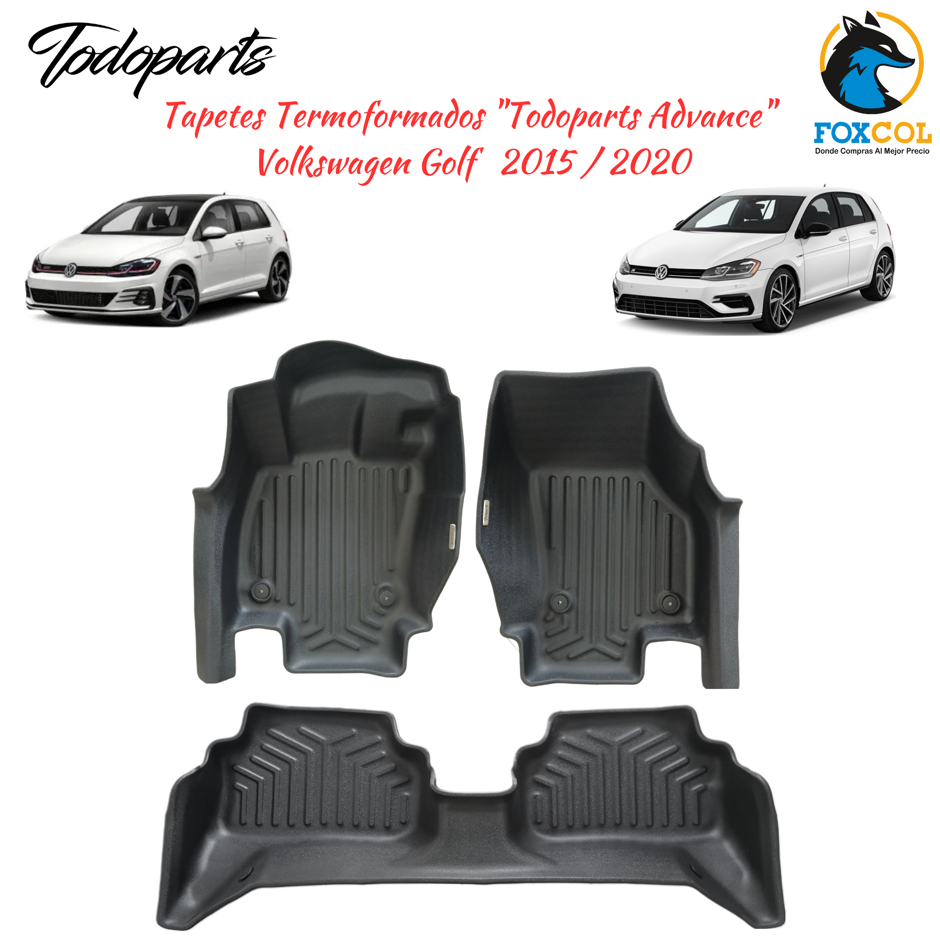 Tapetes Termoformados Todoparts Advance Volkswagen Golf 2015 A 2020