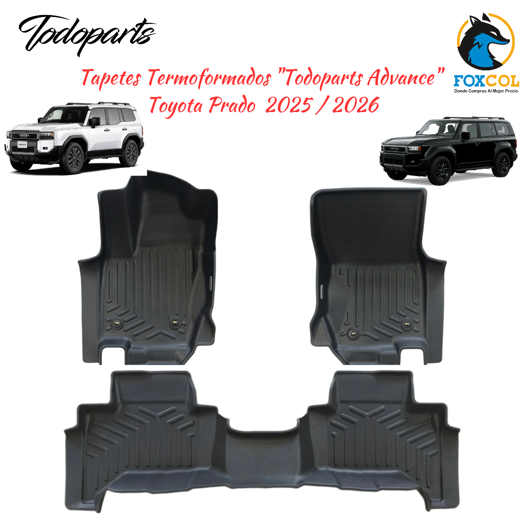 Tapetes Termoformados Todoparts Mate Toyota Prado 2025 A 2026