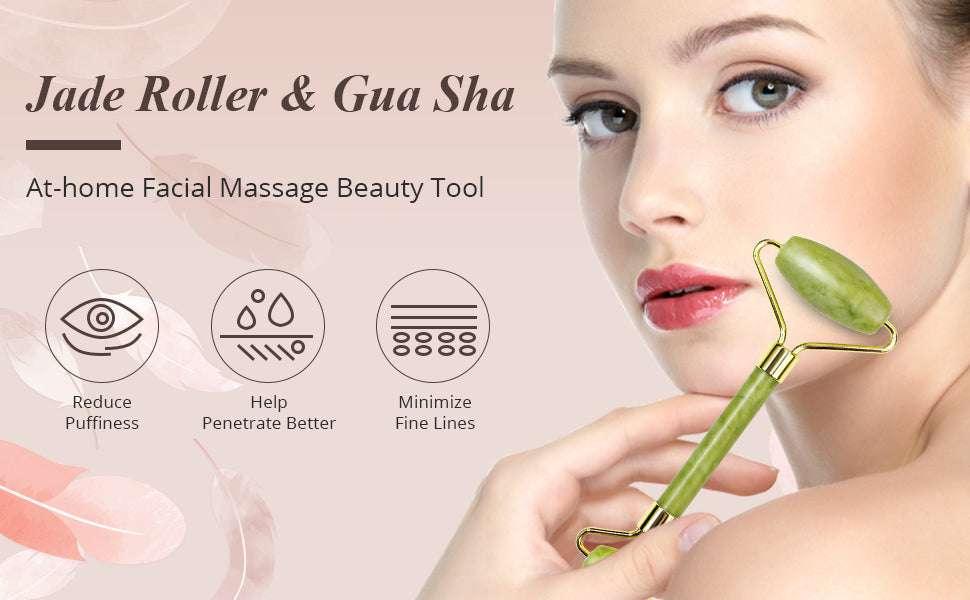 Rodillo Masajeador Facial De Jade Para Masaje Facial - FOXCOL Colombia